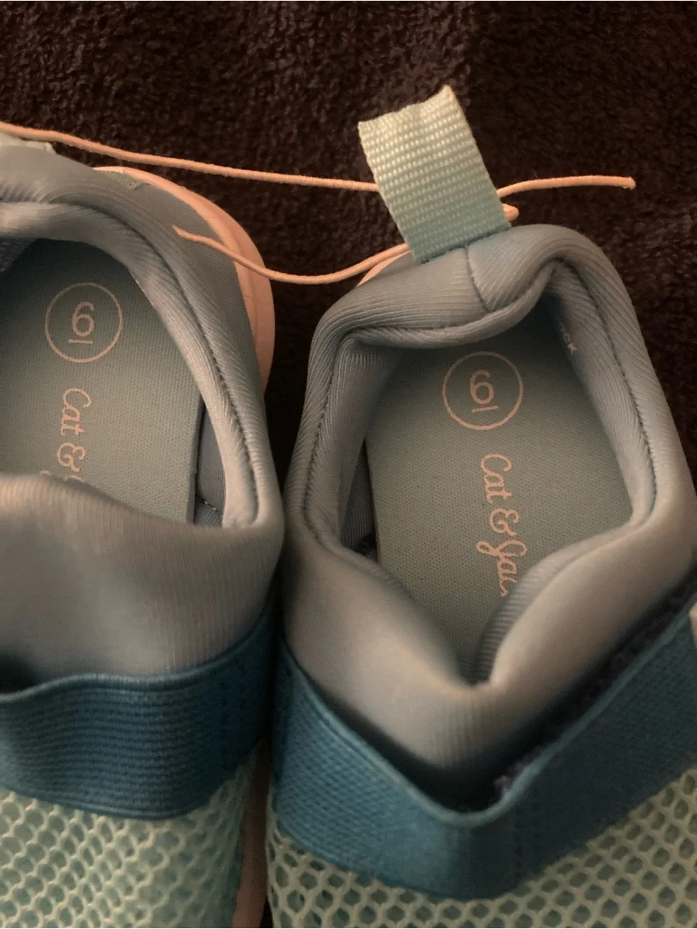 Cat & Jack Light Blue Mesh Slip-On Water Shoes with Hook Strap